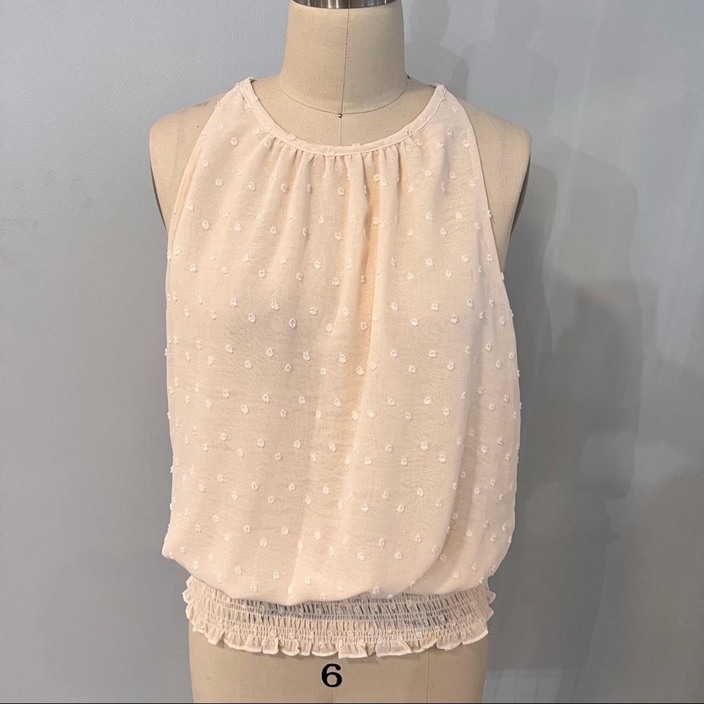 Mustard Seed Polka Dot Sleeveless Blouse